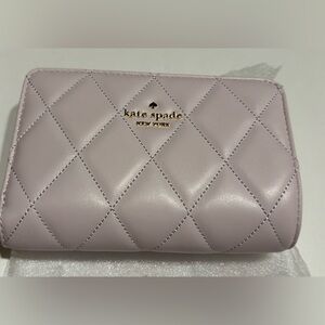 Kate Spade Trifold Quilted Lilac Wallet NWT